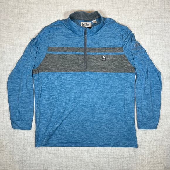 Penguin 1/4 Zip Pullover XXL Performance Mock Neck Circling Raven Golf Club - Picture 1 of 7